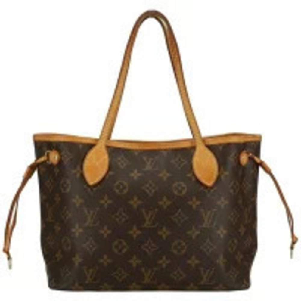 Louis Vuitton Neverfull Monogram Tote Bag Canvas Leather Brown